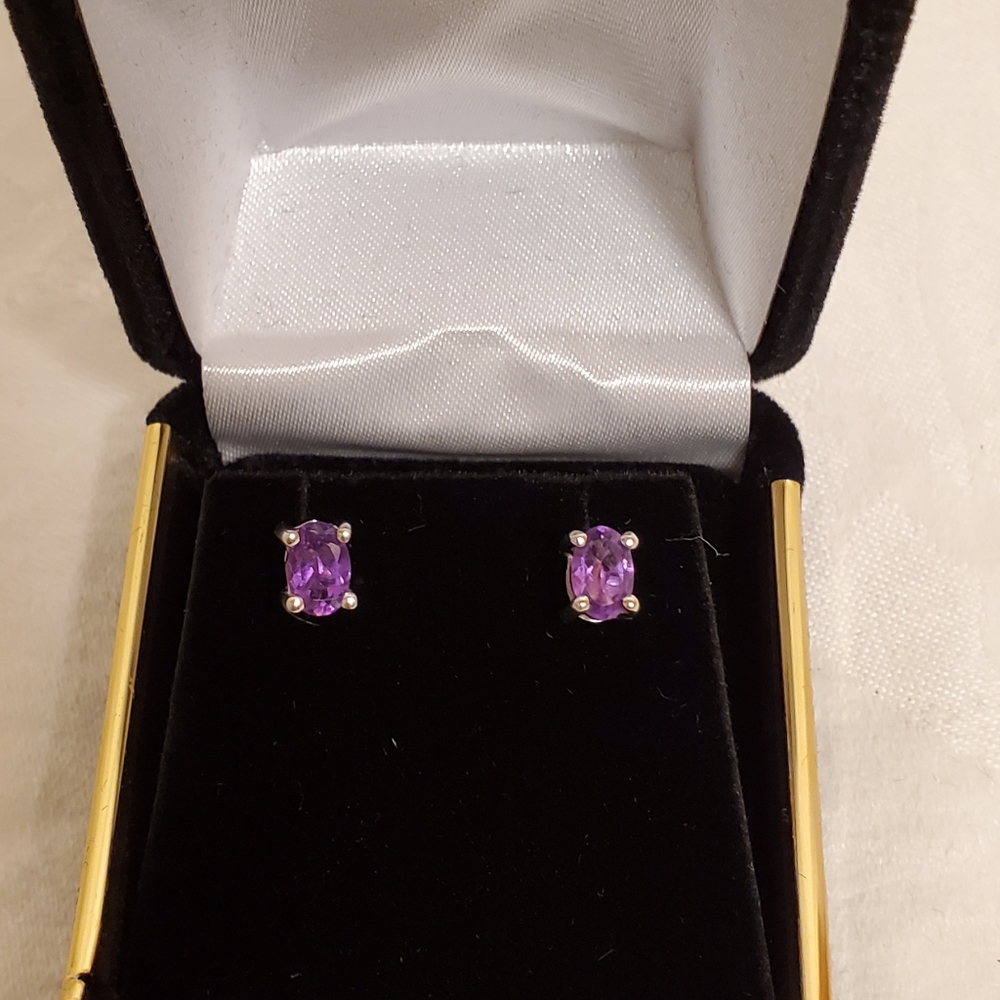 Amethyst Oval Earrings NEW